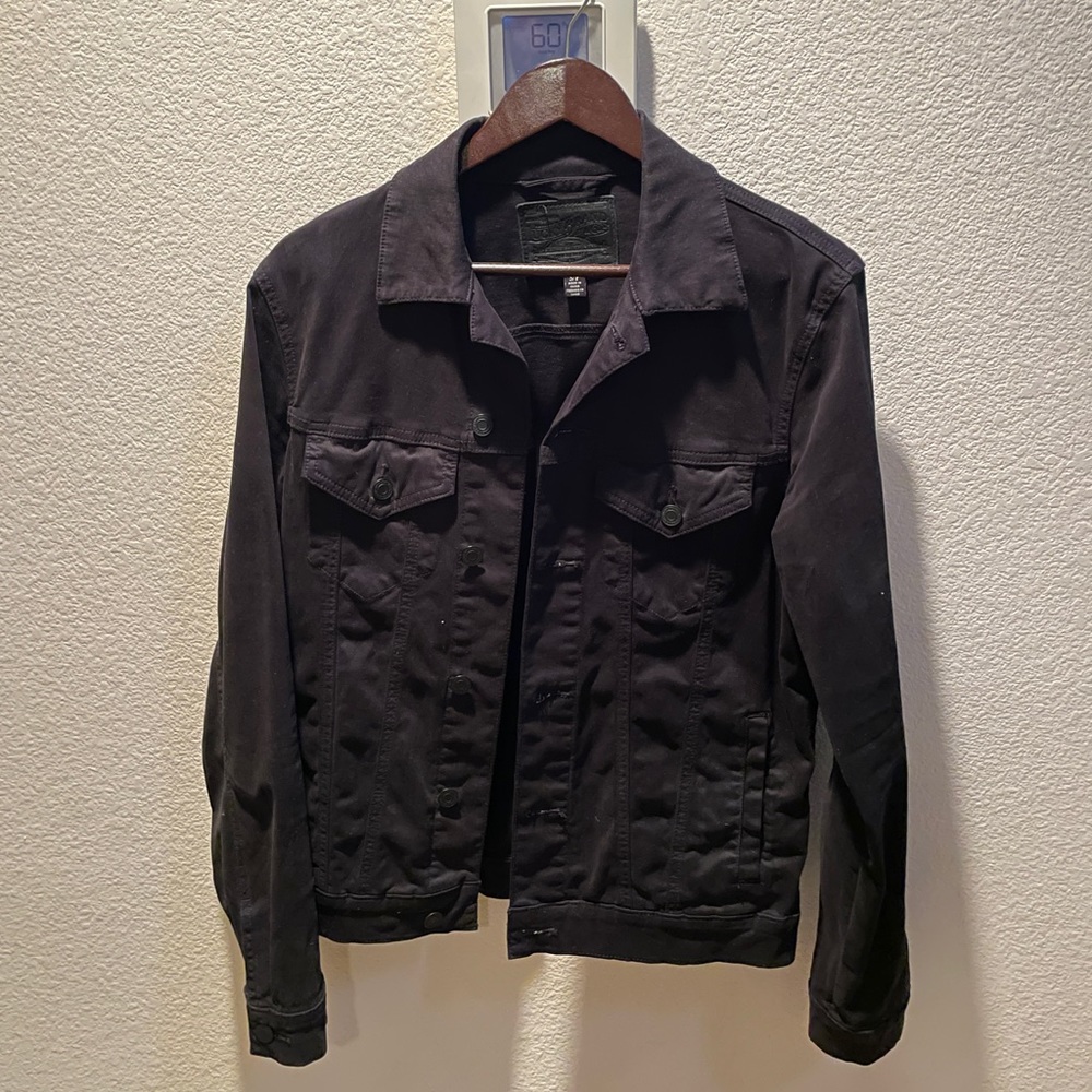 Lucky Brand Black Trucker Jacket, size small